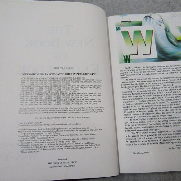 The New Book Of Knowledge 20 WXYZ Scholastic Hardcover 2006 - Picture 3 of 5